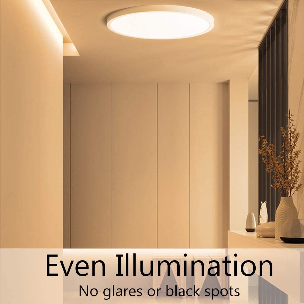 2PCS Pack 12 Inch Modern LED Ceiling Light Flush Mount 24W Kitchen Bedroom Bathroom Lamp