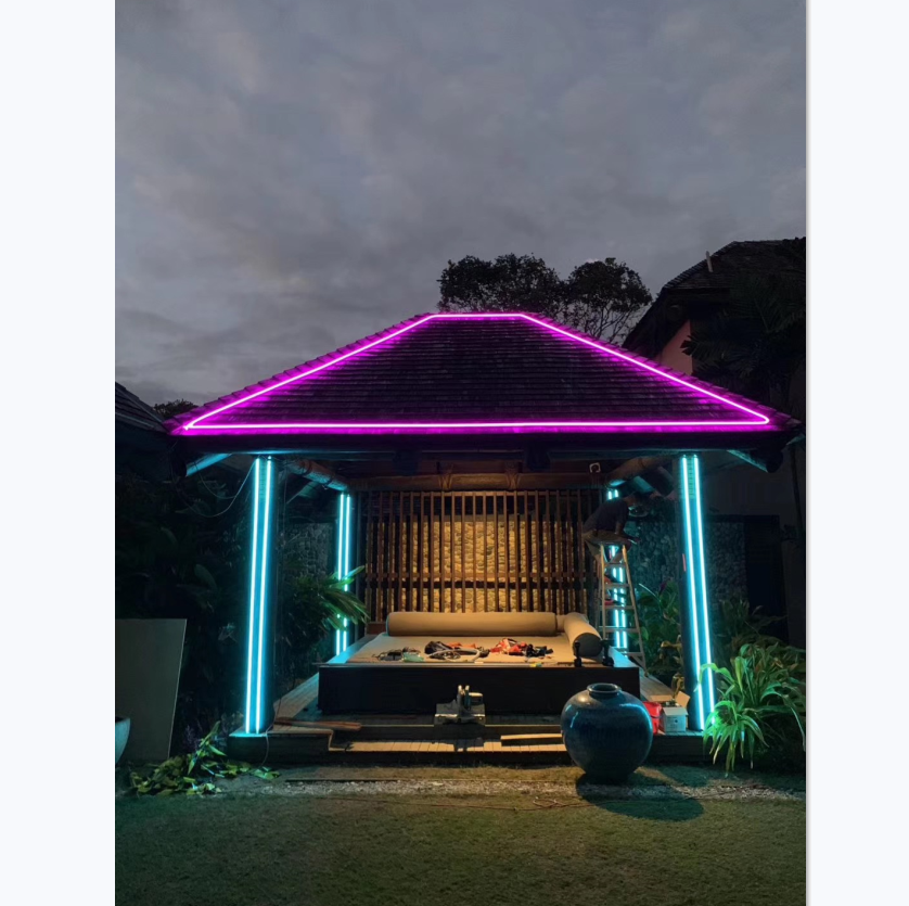 1M/5M/10M/20M Pack of T1212 3 Sides Postive Lighting Flexible LED Neon Light Housing Kit with End Caps and Mounting Clips Fit for 8mm Wide LED Strip