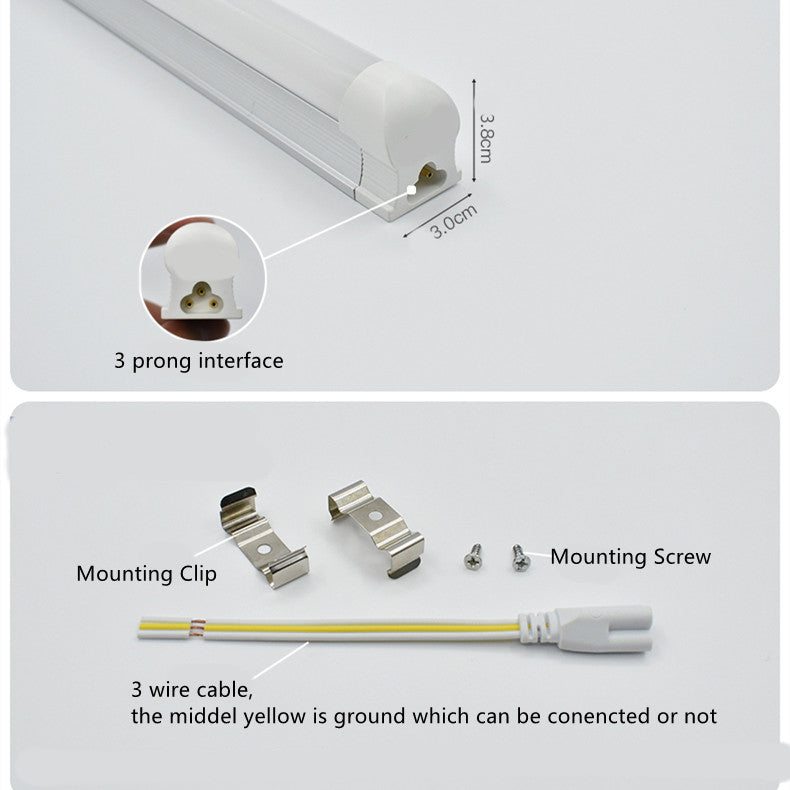 10Pcs Pack 2FT/3FT/4FT/5FT Line Voltage 110/220V AC T8 LED Tube Light w/ Milky White Cover