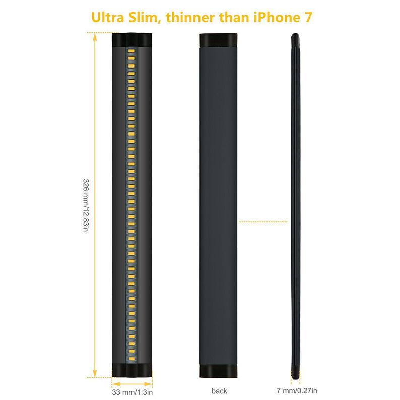 6 Pack 7mm Thick Black Finish LED Under Cabinet Lighting Kit Dimmable 1800LM CRI90 SMD2835 12V 30W with Dimmer & Power SUpply Included