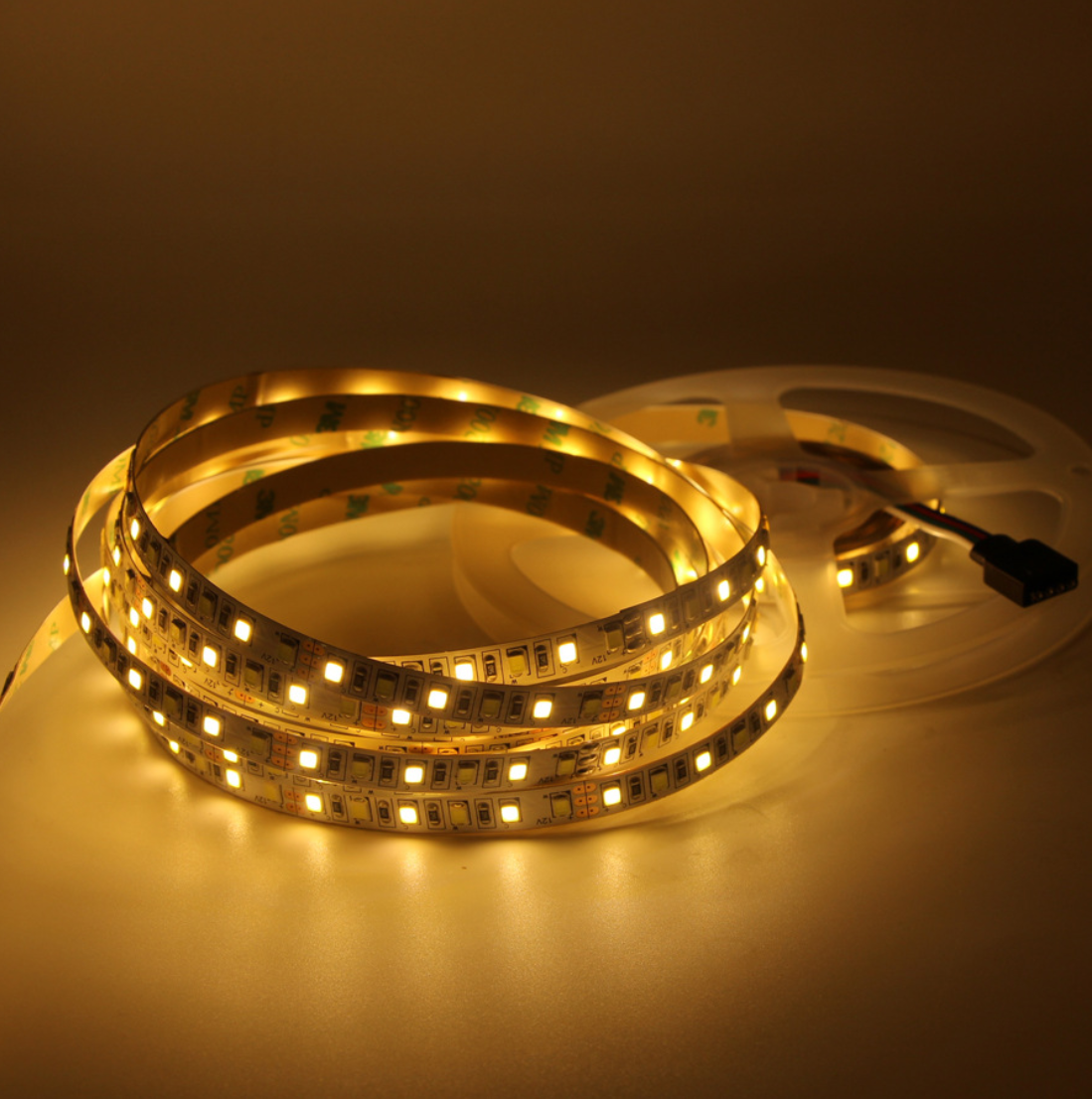 Dual White Color LED Light Strip, 12V DC 5Meter Roll SMD3528-600 120 LEDs Per Meter Color Temp-Adjustable Flexible LED Strip Light