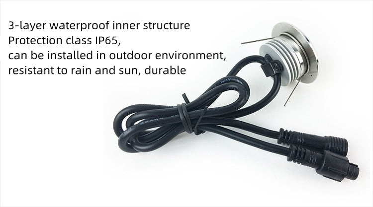 8PCS Pack 1W DC12V IP65 Recessed LED Wall Corner Light Outdoor LED Step Lights Stainless Steel Inground Light