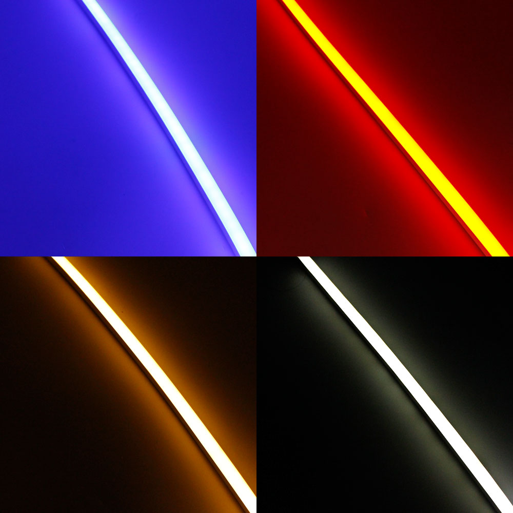 1M/5M/10M/20M  Pack of T0513 LED Neon Light Housing Kit with End Caps and Mounting Clips, Flexible Neon Channel Fit for 10mm Wide LED Strip Lights