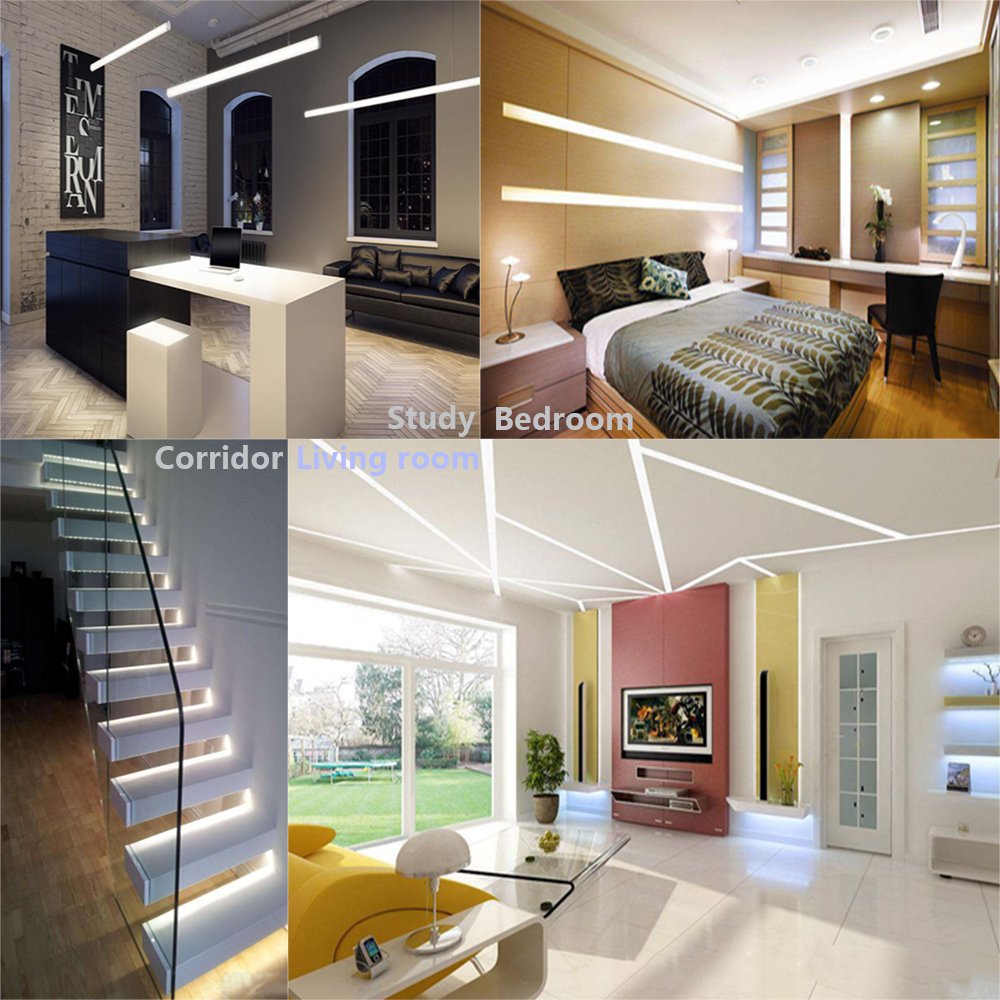U-förmiger LED-Kanal U04-A – 20 mm | Silber / Schwarz | Milchweiße Abdeckung | Mit Installationszubehör | – Hochleistungs-Aluminiumprofil – 1 m / 2 m / 3 m | 50er-/100er-Pack