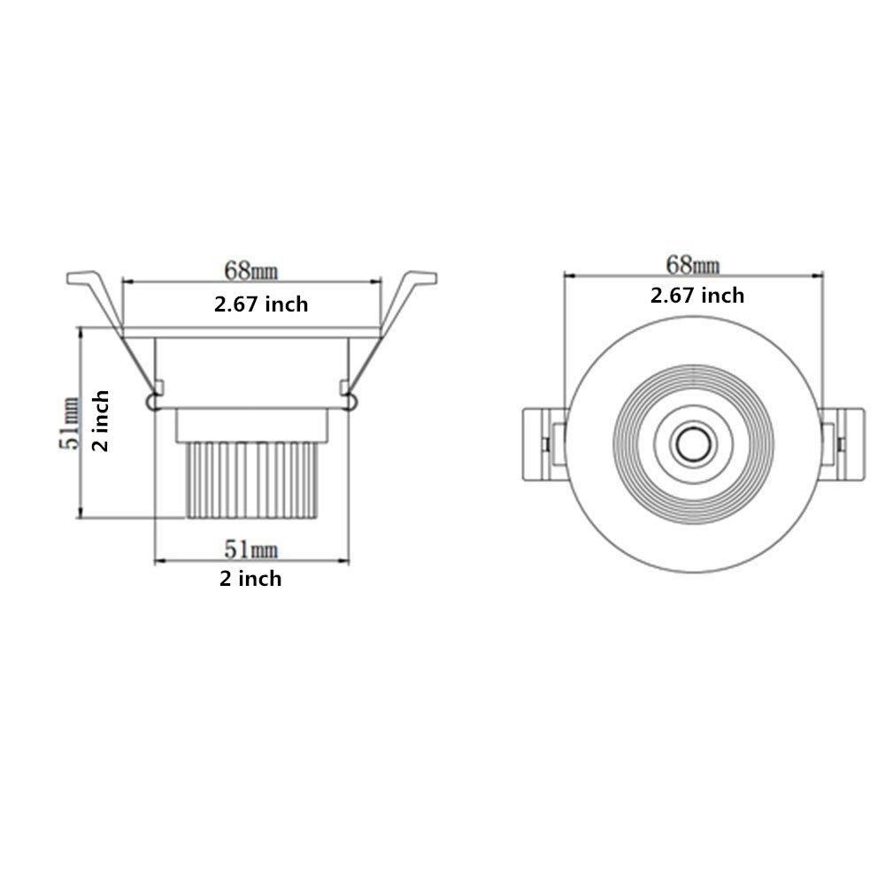 ECO-2 Series Adjustable COB LED Recessed Downlight – White Housing – TRIAC Dimmable – 3W/5W/9W – 4-Pack/10-Pack – 3000K–6000K – 100–130V / 200–240V