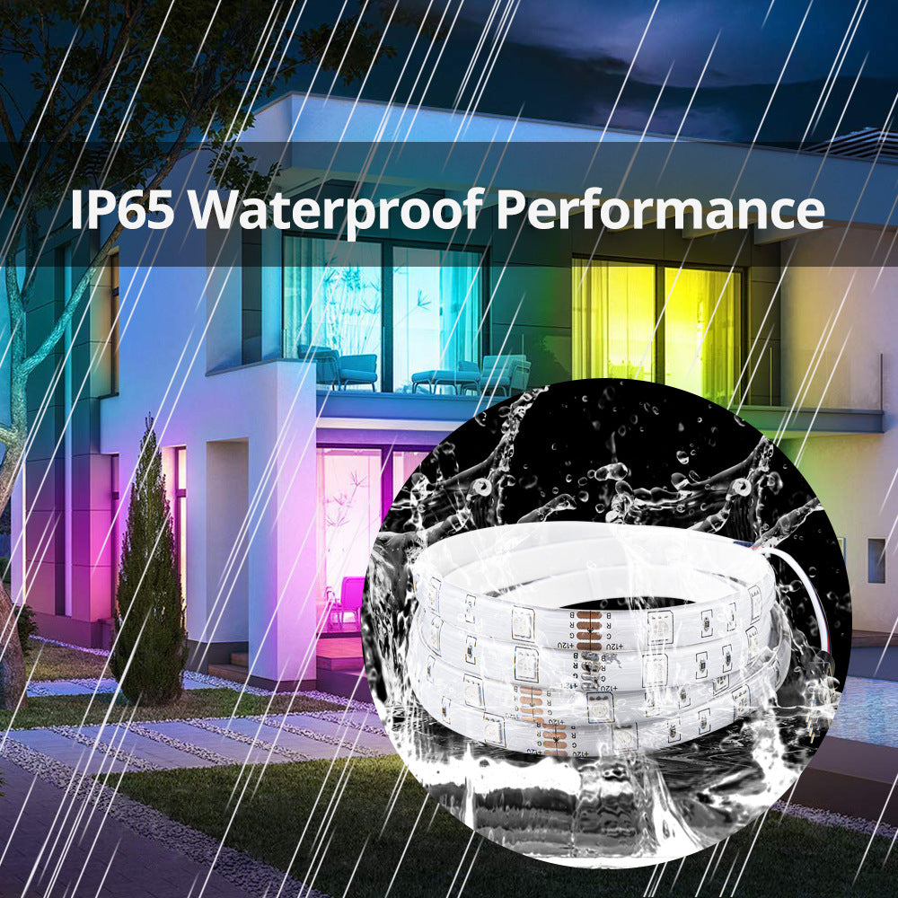 65.6Ft (4x 5M) SMD5050-150 Multicolor LED Light 600 LEDs Waterproof LED Strip Light 5050 RGB 12V w/ Power Supply & Controller