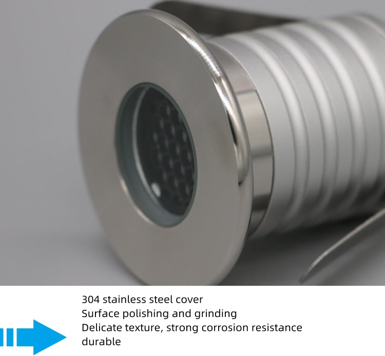 8PCS Pack 1W/3W IP67 Waterproof Dimmable Anti-Glare Stainless Steel Outdoor Cellular LED Underground Light