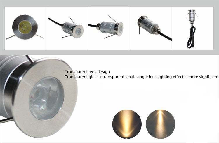 8PCS Pack 1W DC12V-24V IP67 15° Angle Waterproof Garden Stainless Steel Wall Corner Light Outdoor Spot LED Step Light