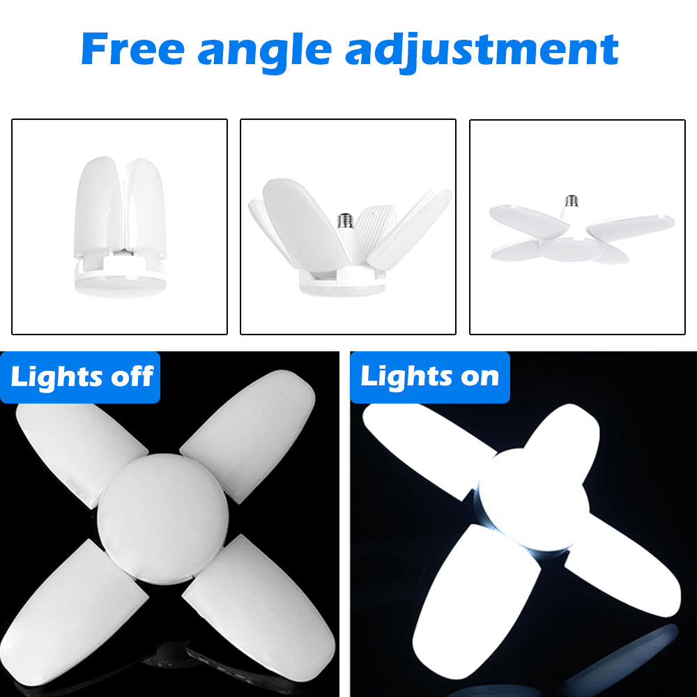 60W LED Shop Light Deformable LED Garage Lights CRI80+ 6000LM 6500K White 400W Equivalent