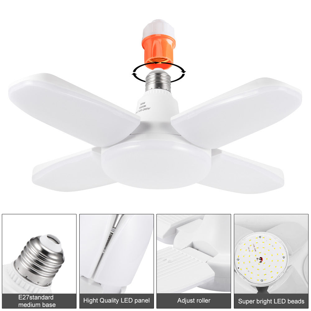 60W LED Shop Light Deformable LED Garage Lights CRI80+ 6000LM 6500K White 400W Equivalent