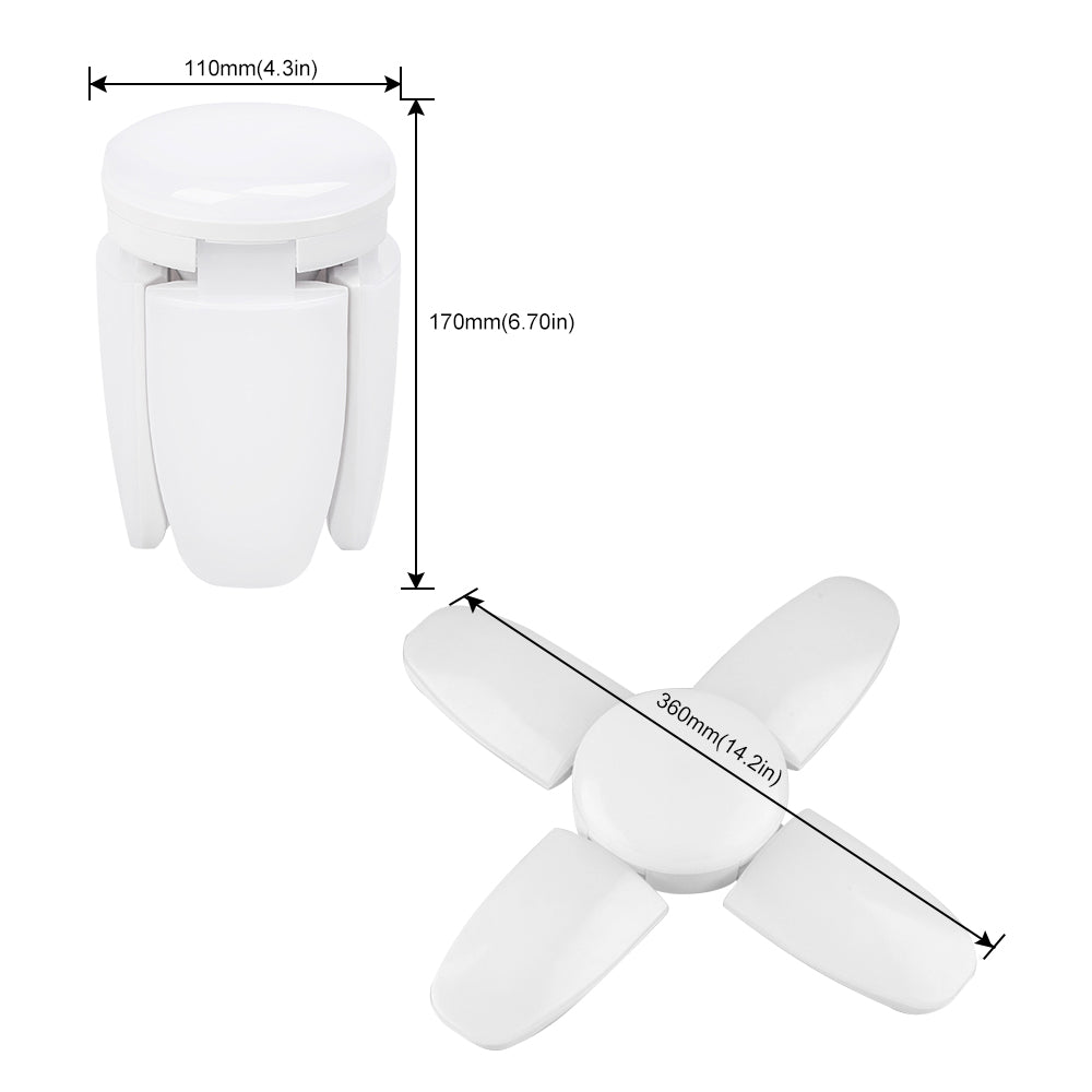60W LED Shop Light Deformable LED Garage Lights CRI80+ 6000LM 6500K White 400W Equivalent