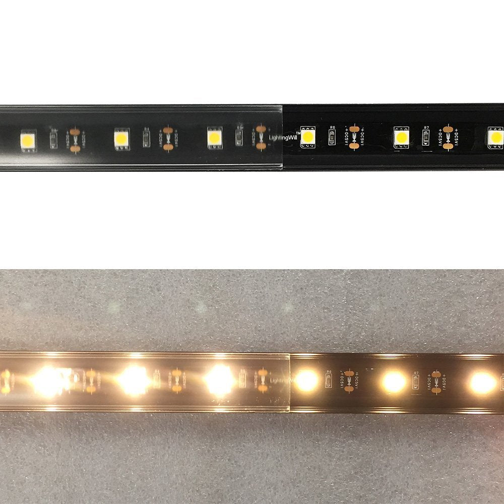 U-förmiger LED-Kanal U04-A – 20 mm | Silber / Schwarz | Milchweiße Abdeckung | Mit Installationszubehör | – Hochleistungs-Aluminiumprofil – 1 m / 2 m / 3 m | 50er-/100er-Pack