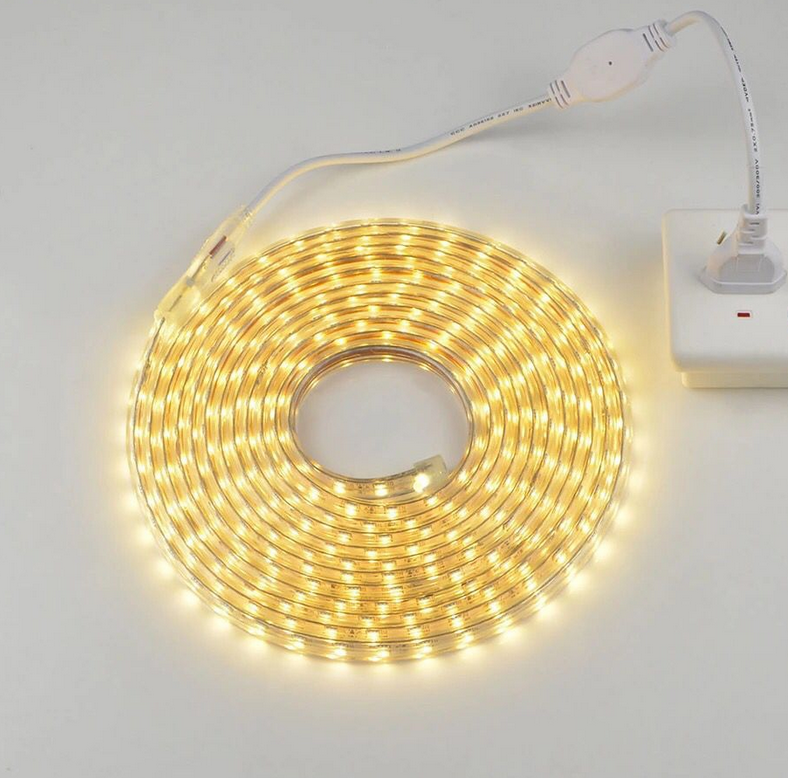 AC 110V 220V SMD5050 High Voltage Flat Strip Light 60 LEDs Per Meter 12mm Width with Wall Outlet Power Plug