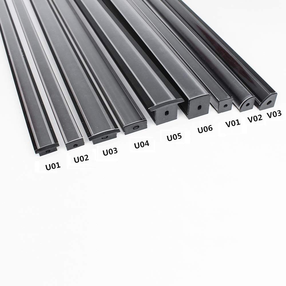 Black Corner LED Profile V01 16x16mm V-Shape Vertical Angle Cover Corner Mounting LED Aluminum Channel Extrusion