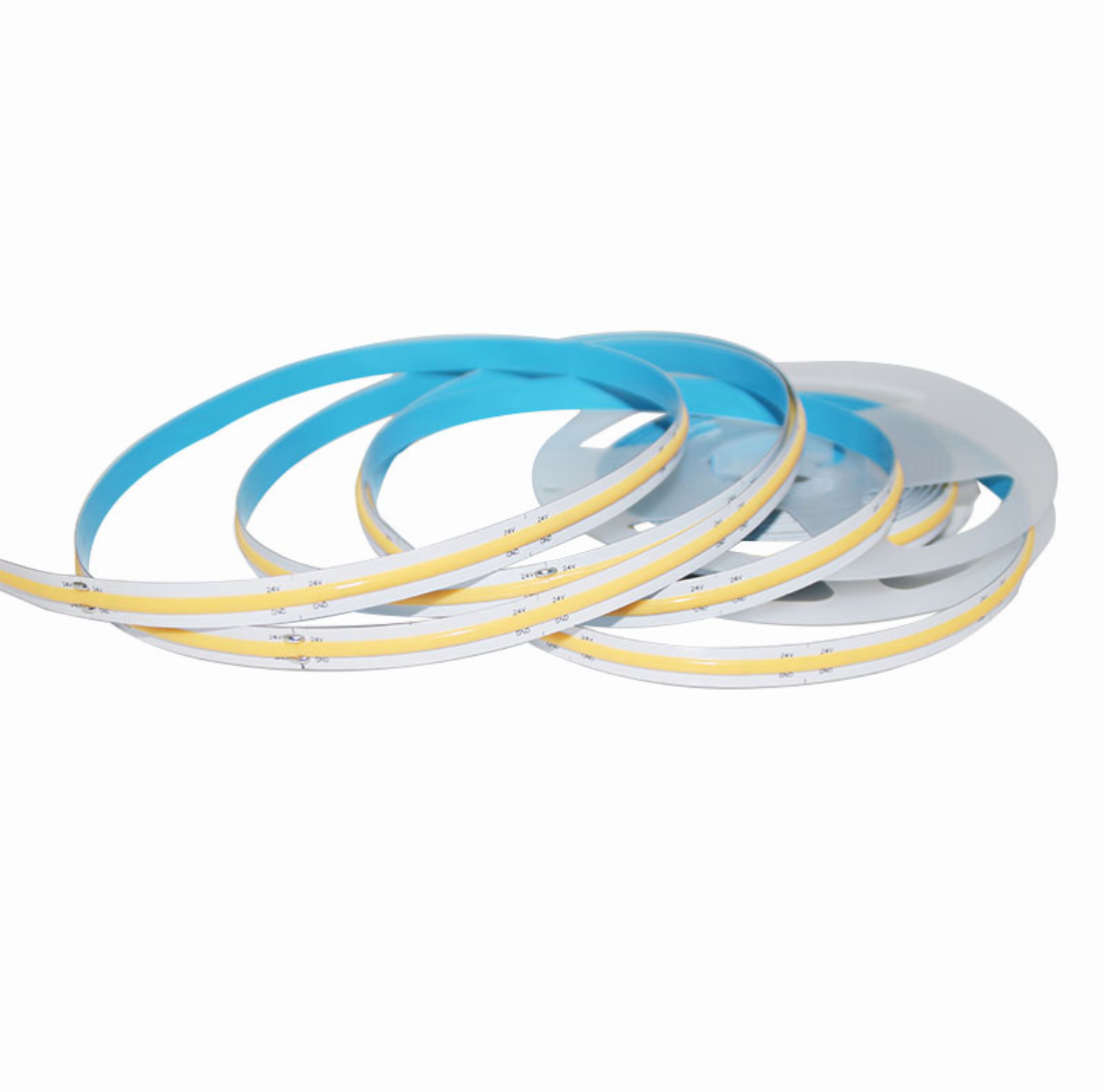 CCT Adjustable (Dual White) FCOB LED Strip Light 5M (16.4FT) | 608 LEDs/m | 14W/m | 12V/24V | 10mm Wide Flexible Dimmable LED Ribbon | IP20 Indoor Lighting (Strip Only / Complete Kit)