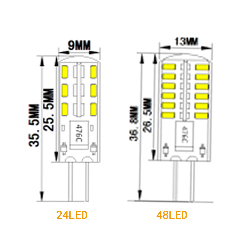 10 Pack G4 LED Light Bulb Bi-Pin Silicon Encapsulation 12V 1.5 W SMD3014 24pcs LEDs 10W Halogen Equivalent