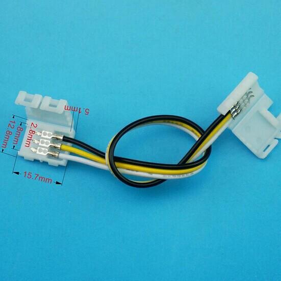 10PCS PACK Dual White LED Strip Connectors Solderless Snap Down 3 Conductor Connectors for 8mm Wide SMD3528 2835 Dual White Color Flex LED Strips