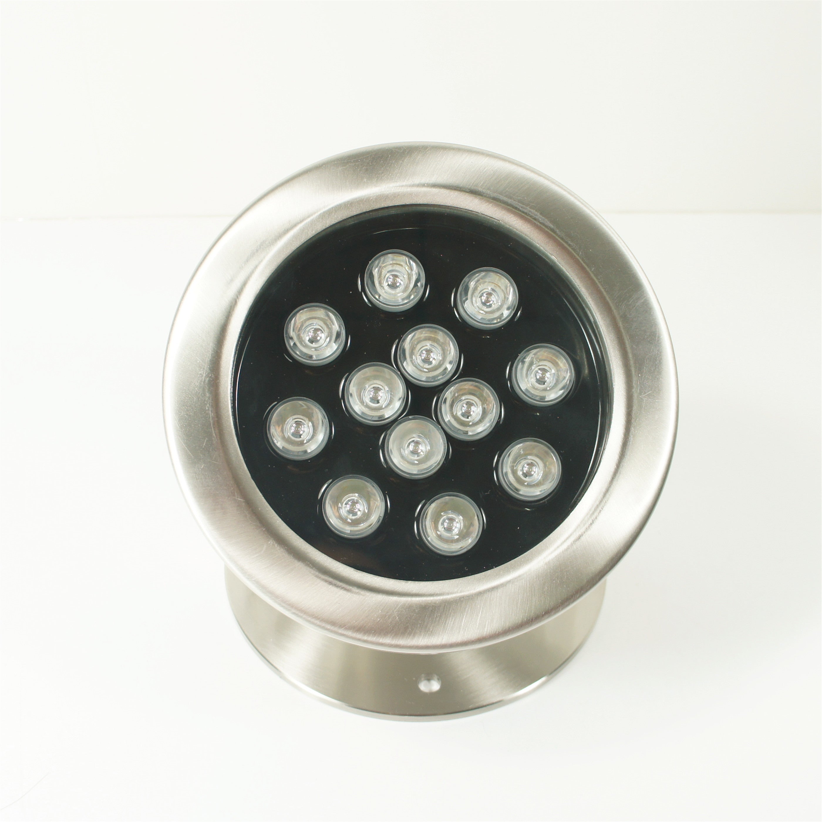 4er-Pack 12-W-LED-Unterwasserlicht, Edelstahlgehäuse, 168 mm Durchmesser, einfarbig, DC24 V, IP68 wasserdichtes Brunnenlicht 