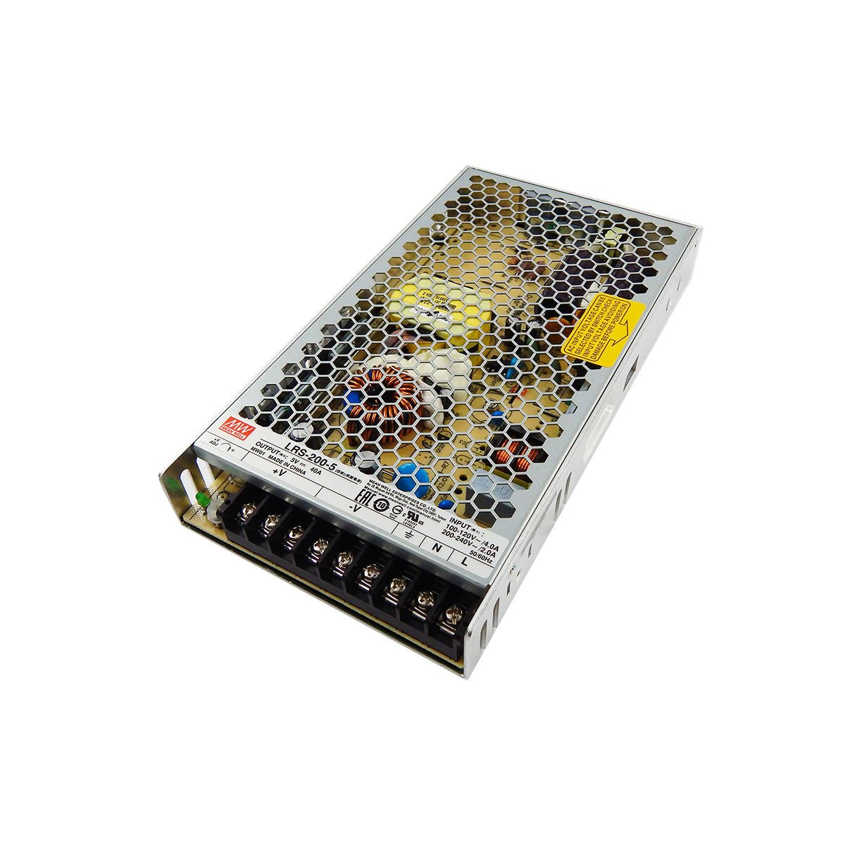 MeanWell UL Listed AC/DC (5V/12V/24V) Enclosed Single Output Switching Power Supply