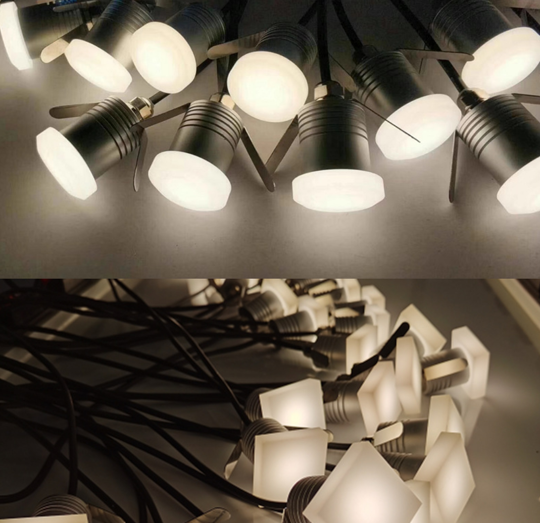 8PCS Pack 1W DC12-24V IP65 LED Step Light Outdoor Waterproof Wall Light Anti-Glare Low Voltage Handrail Light