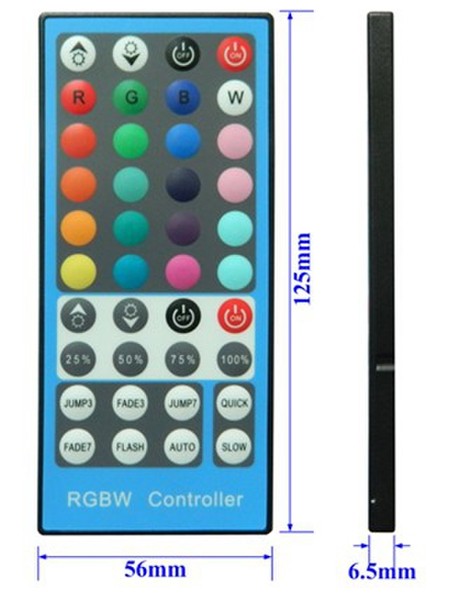Wilress Infrarot-Fernbedienung mit 40 Tasten für RGBW/RGBWW-LED-Streifenlichter