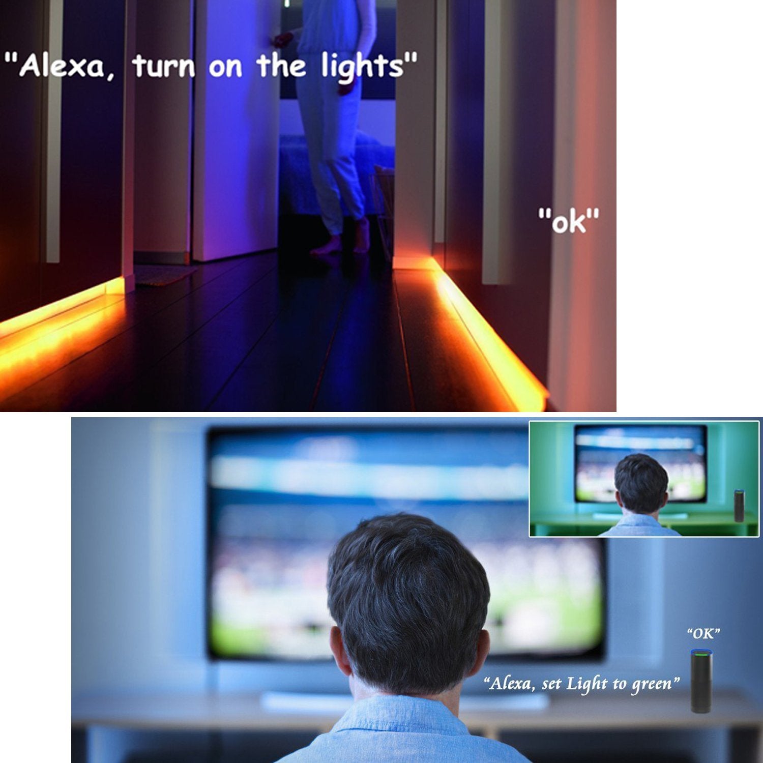 WiFi RGB LED Controller Work with Alexa Android IOS System WiFi Connected RF 24Key Remote Control