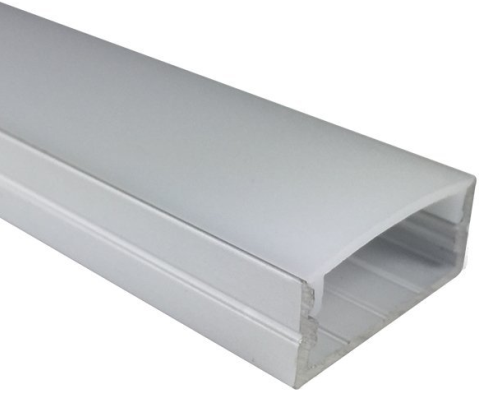 U-förmiger LED-Kanal U04-A – 20 mm | Silber / Schwarz | Milchweiße Abdeckung | Mit Installationszubehör | – Hochleistungs-Aluminiumprofil – 1 m / 2 m / 3 m | 50er-/100er-Pack