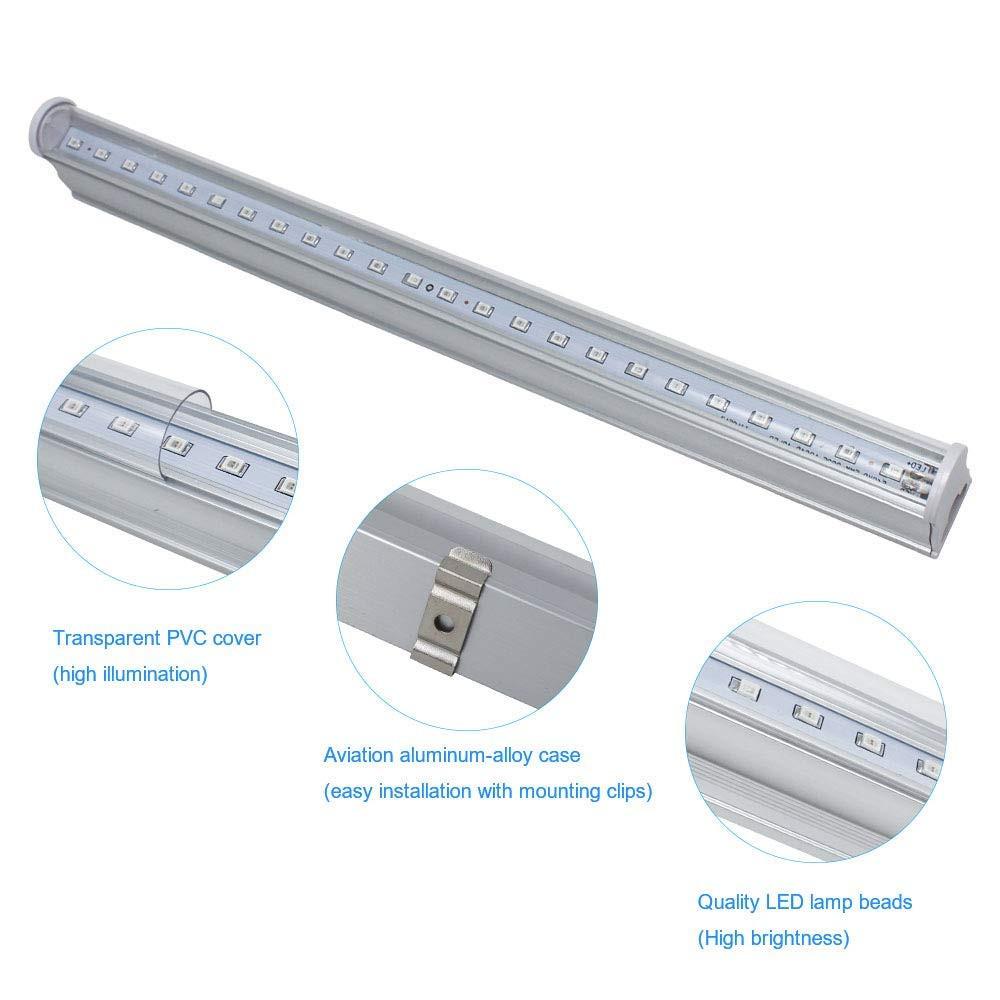 blue grow lights for plants 10Pcs 1/2/3/4 feet LED Tube T5 Grow Light Red/Blue Spectrum (R:B=5:1) Clear Lens for Indoor Plant Veg and Flower Hydroponic Greenhouse Growing Bar