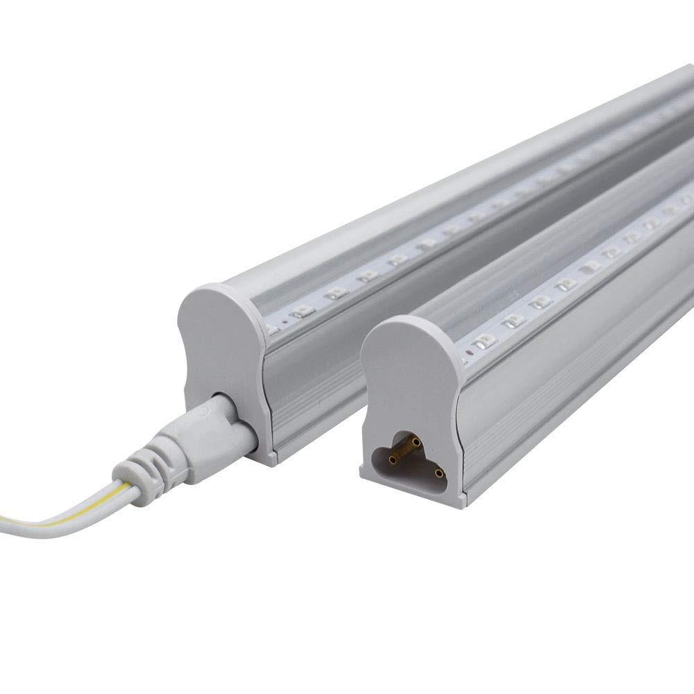 4ft t5 grow light bulbs 10Pcs 1/2/3/4 feet LED Tube T5 Grow Light Red/Blue Spectrum (R:B=5:1) Clear Lens for Indoor Plant Veg and Flower Hydroponic Greenhouse Growing Bar