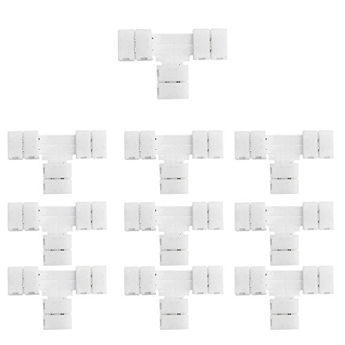 10pcs/Pack Solderless Snap Down 2Conductor LED Strip Connectors for 8mm Wide  2835 Single Color Flex LED Strips