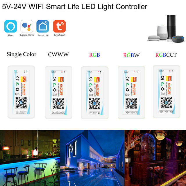 5V-24V DC Tuya APP Smart WiFi 2.4G RF Wireless RGBW Remote LED Controller for RGBW LED Strips