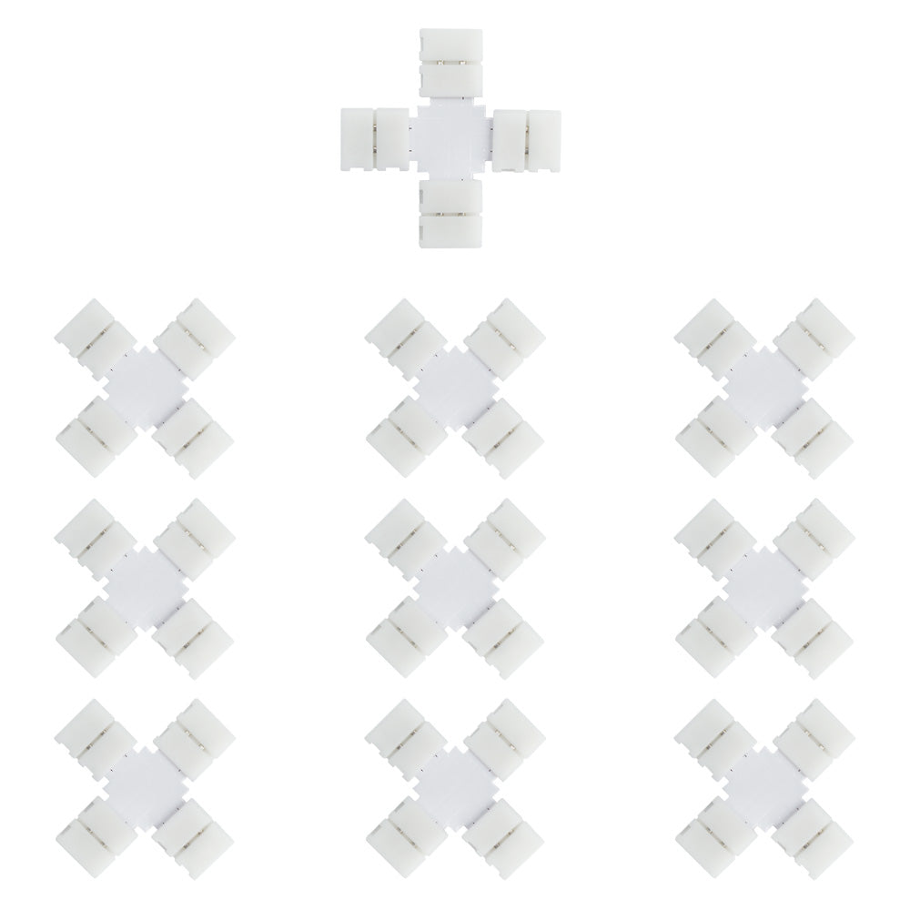 10pcs/Pack Solderless Snap Down 2Conductor LED Strip Connectors for 8mm Wide  2835 Single Color Flex LED Strips