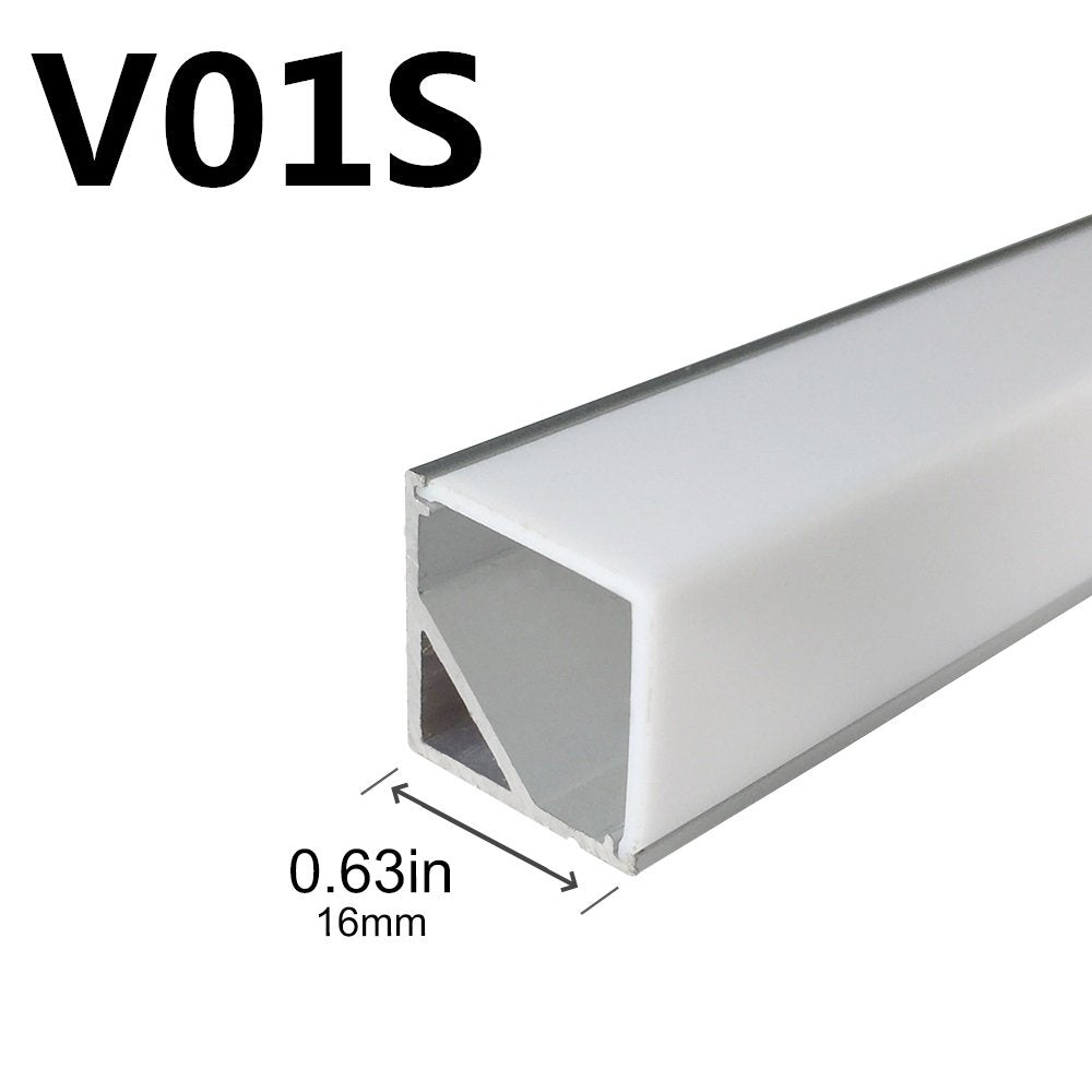 Black Corner LED Profile V01 16x16mm V-Shape Vertical Angle Cover Corner Mounting LED Aluminum Channel Extrusion