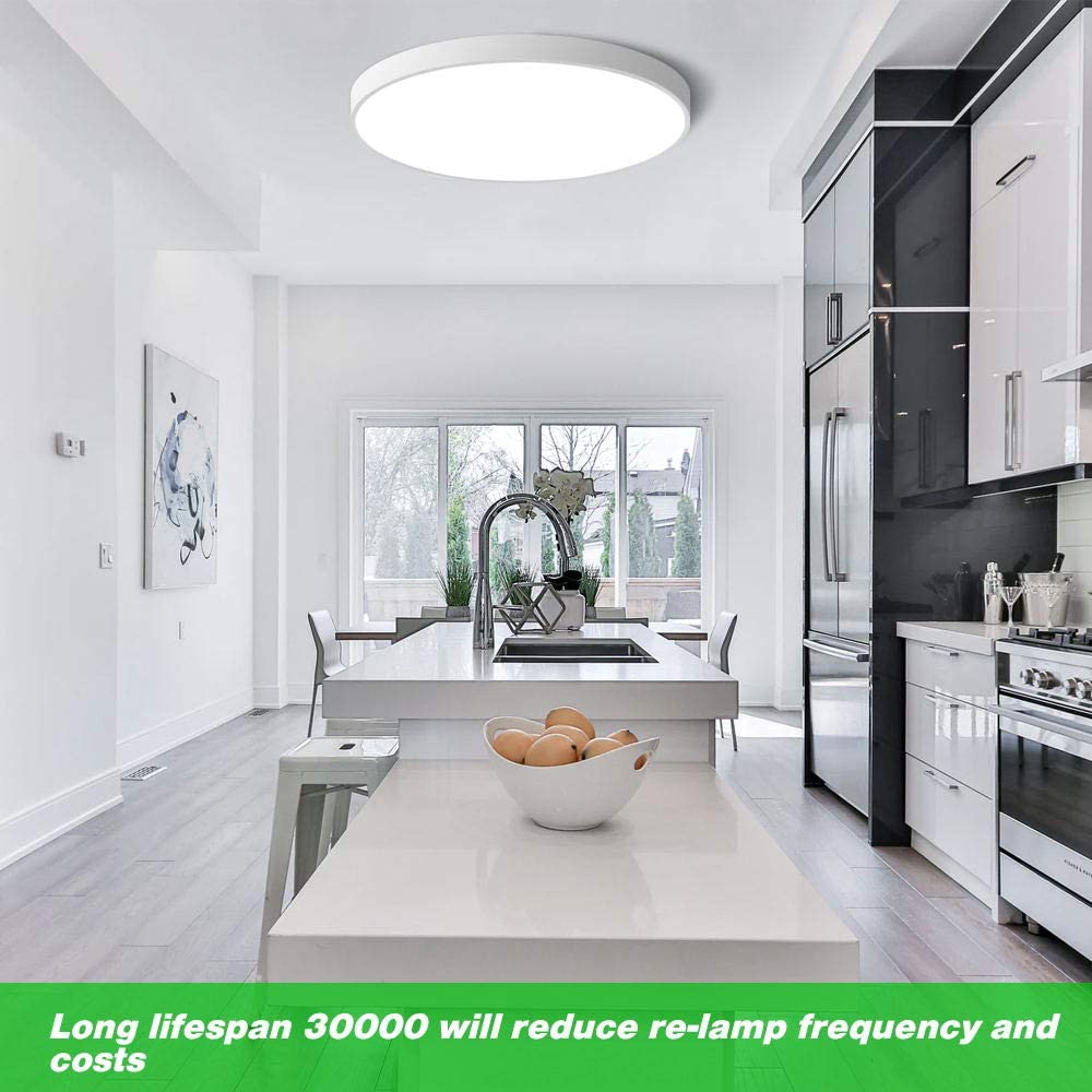 12 Inch 24W Flush Mounting Modern LED Ceiling Lights for Bedroom, Kitchen, Bathroom