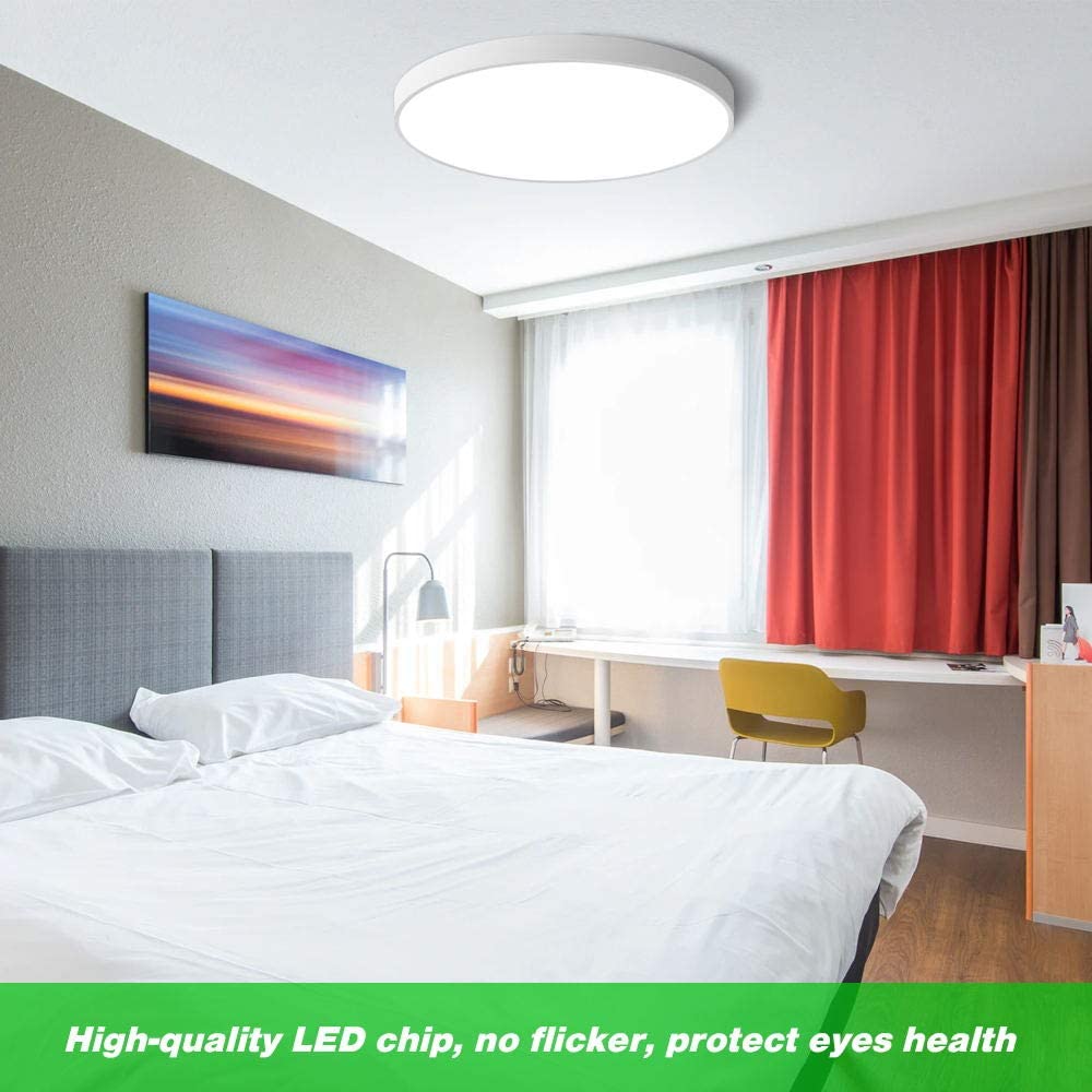 12 Inch 24W Flush Mounting Modern LED Ceiling Lights for Bedroom, Kitchen, Bathroom