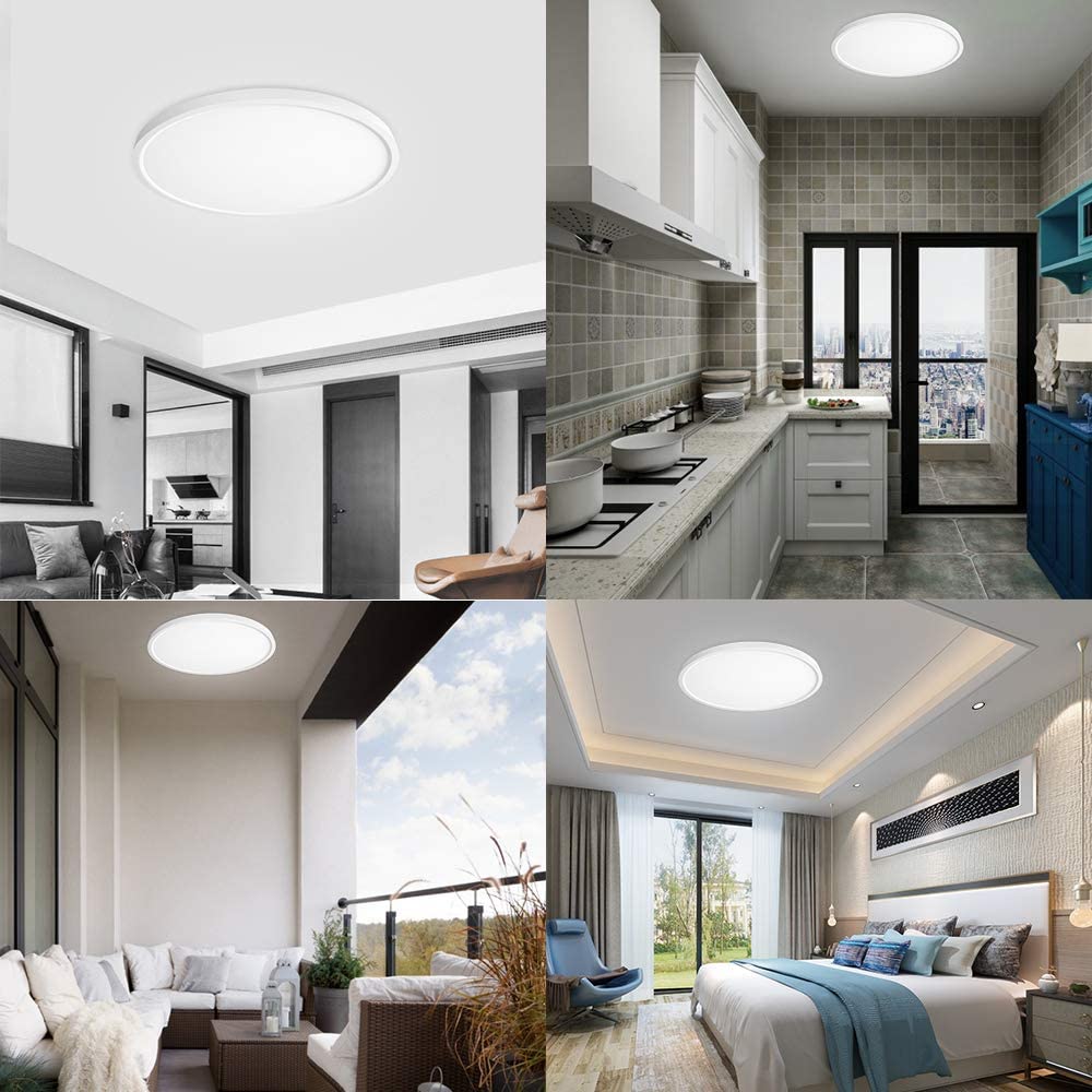 12 Inch 24W Flush Mounting Modern LED Ceiling Lights for Bedroom, Kitchen, Bathroom